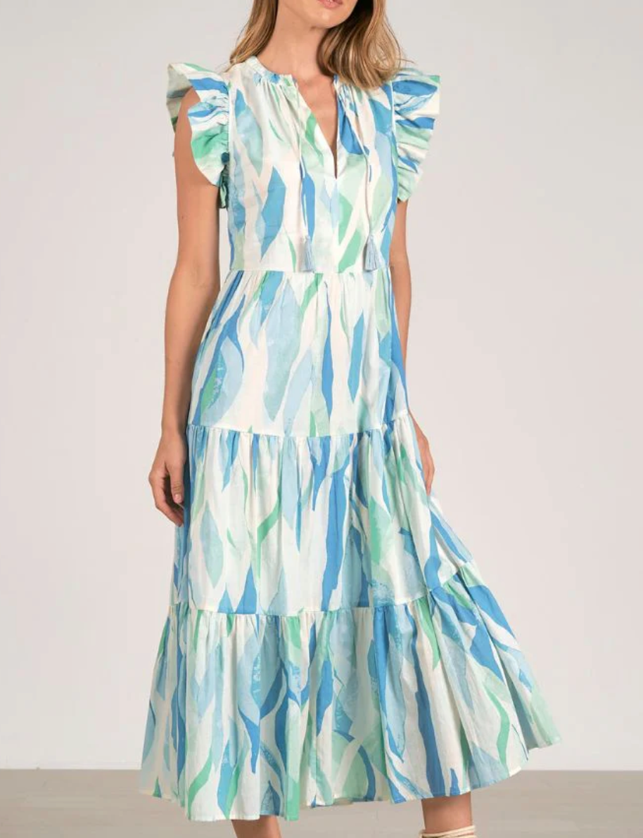 Elan Samantha Midi Dress in Azure Amalfi