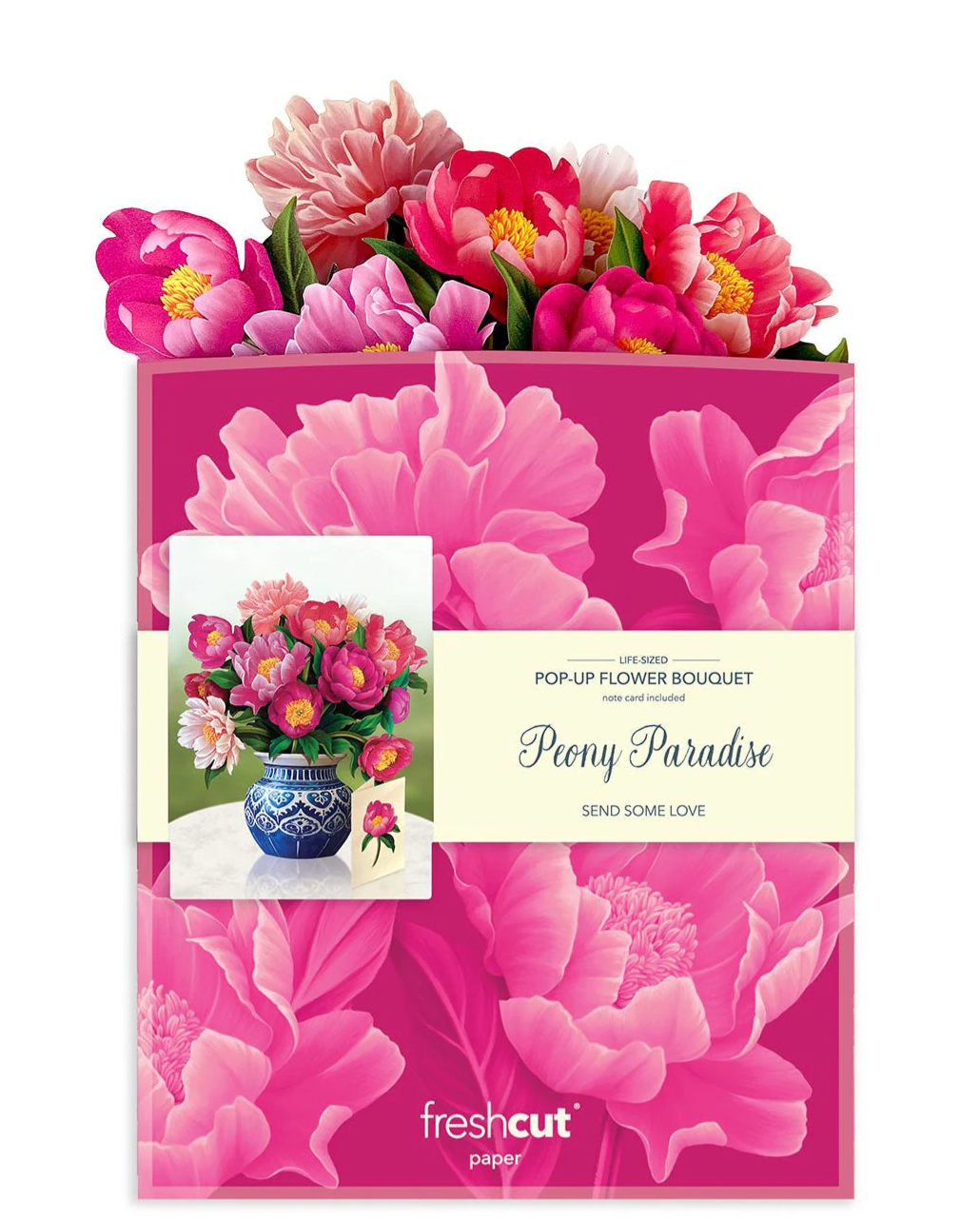 FreshCut Paper Pop Up Peony Paradise Bouquet