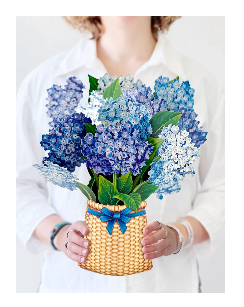 FreshCut Paper Nantucket Hydrangeas Pop Up Bouquet