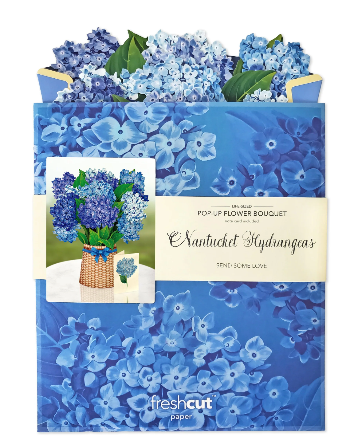 FreshCut Paper Nantucket Hydrangeas Pop Up Bouquet