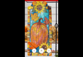 Fall Pumpkins Stained Glass Flag
