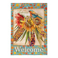 Jeweled Fall Maize Burlap Garden Flag