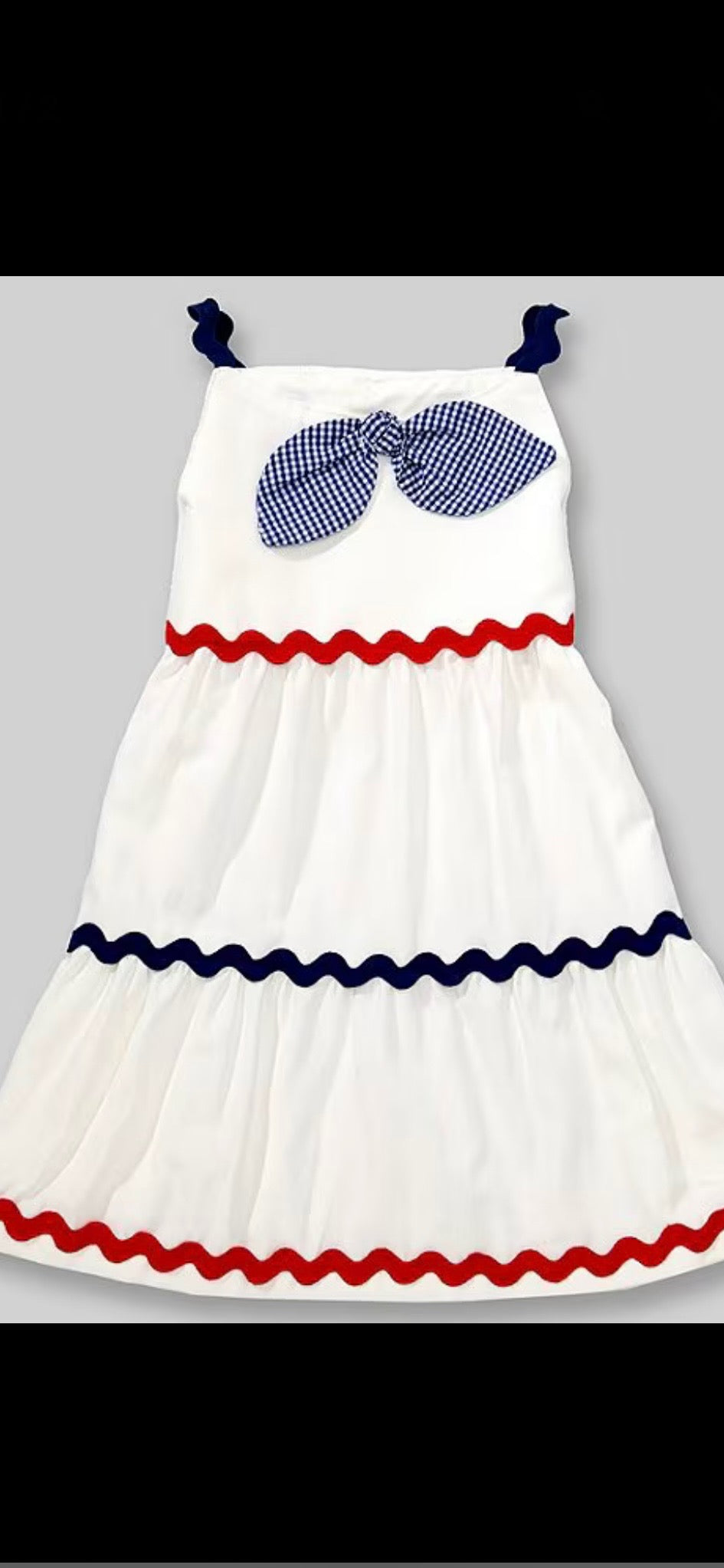 Mudpie Girls Red, White, and Blue Dress