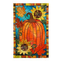 Fall Pumpkin Stained Glass Garden Flad