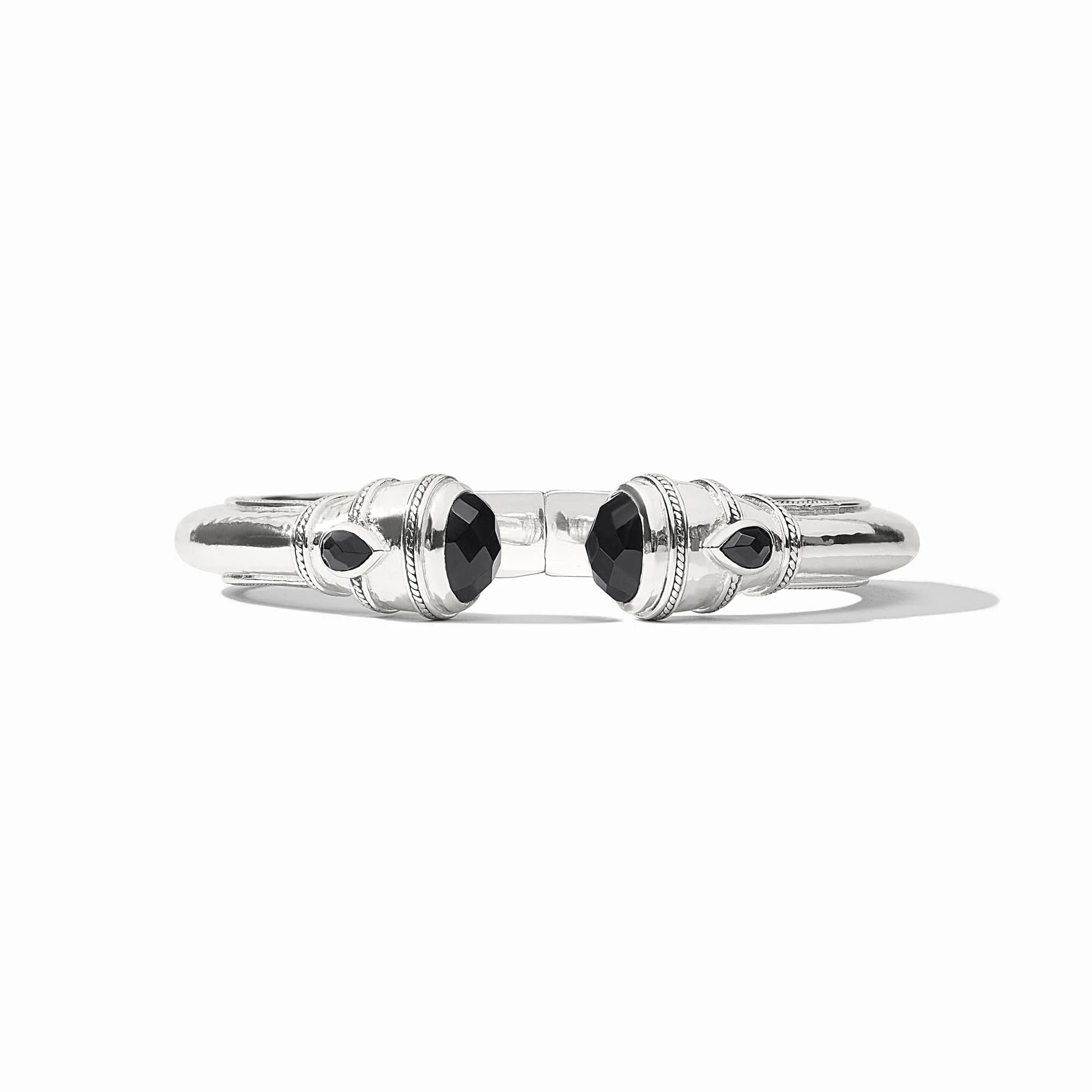 Julie Vos Cannes Demi Cuff Obsidian Black and Silver