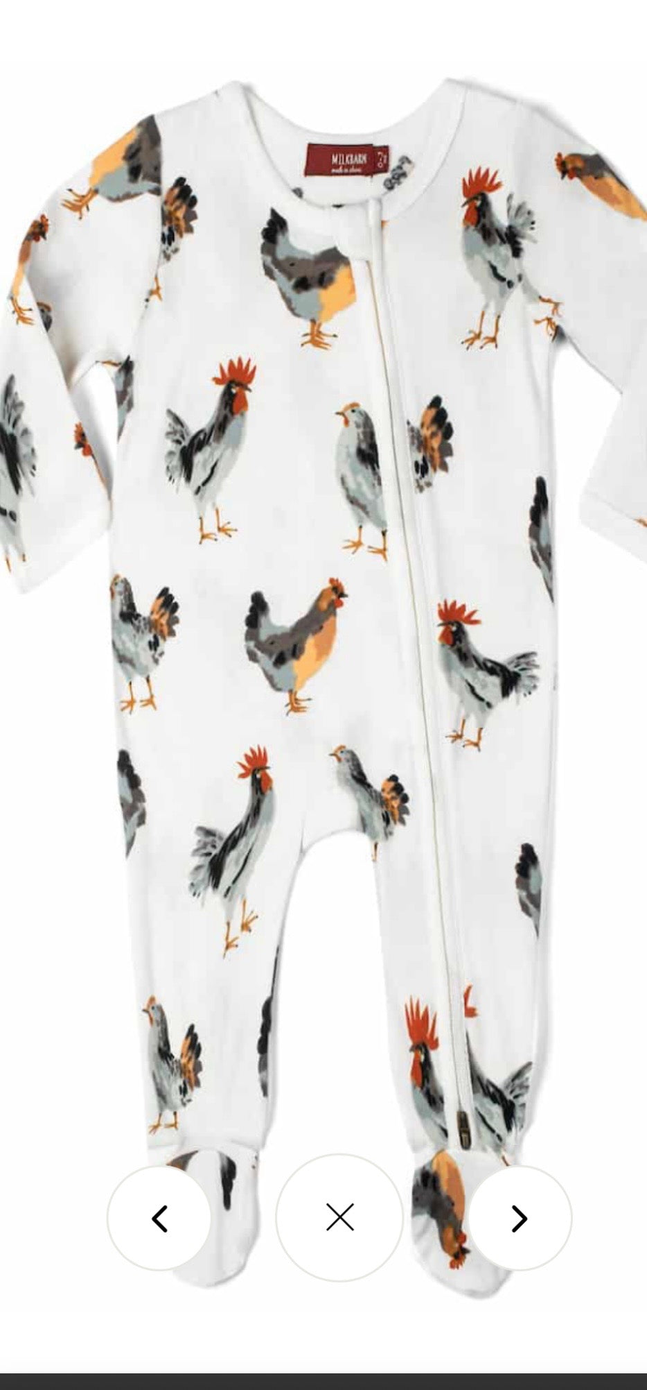 Milk barn Rooster Footie
