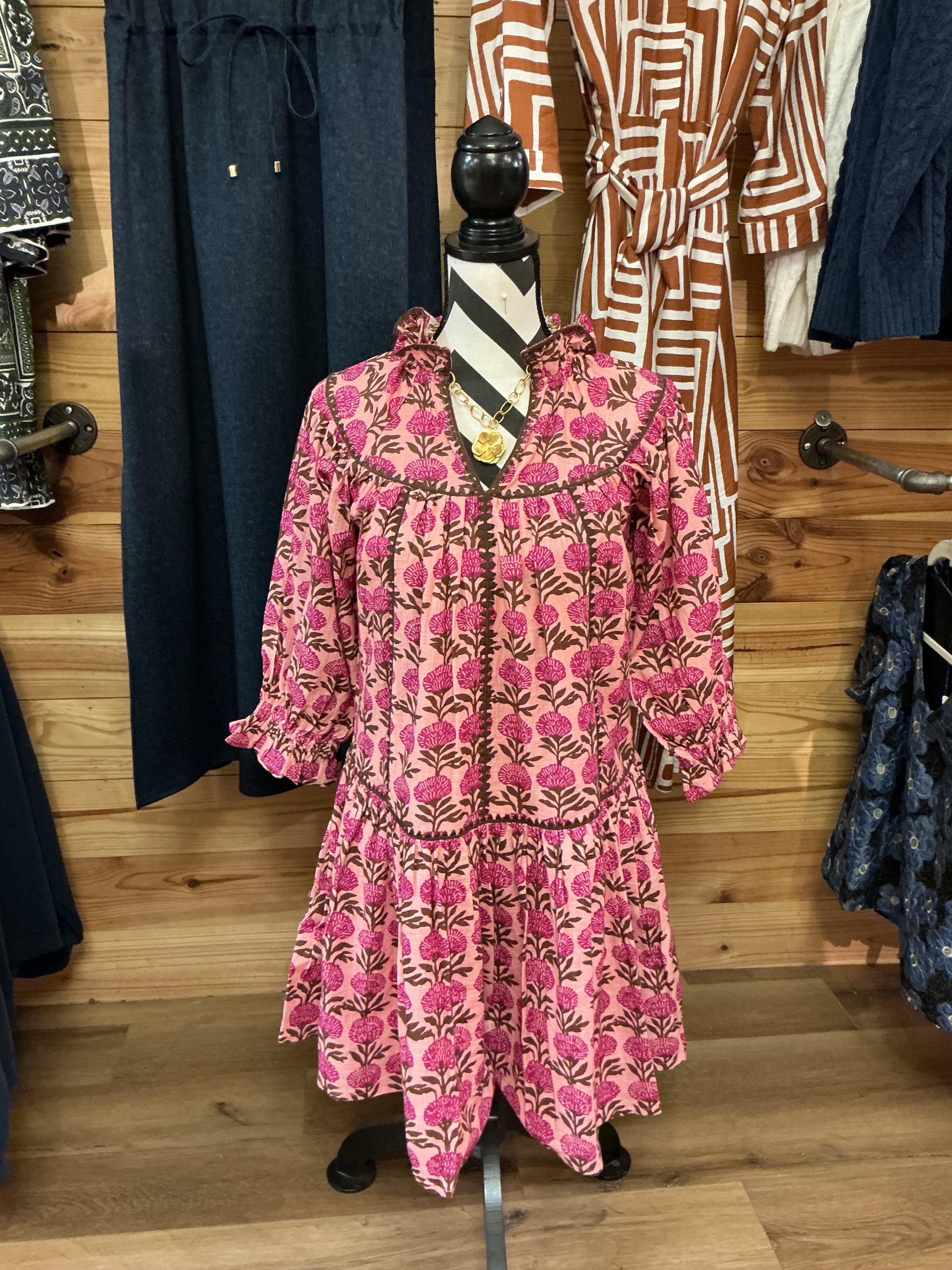 Ivy Jane Ruffle Collar Dress with Blanket Stitch