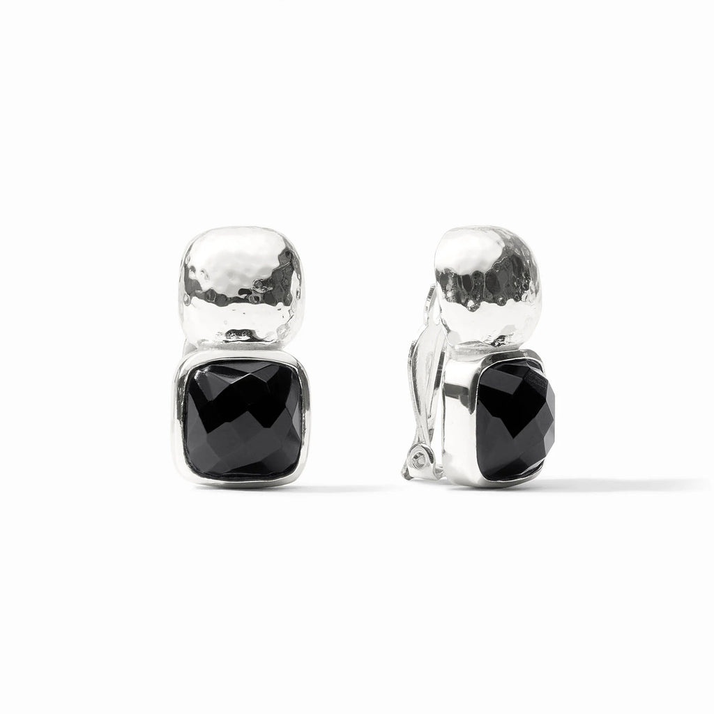 Julie Vos Catalina Earring Obsidian Black and Silver