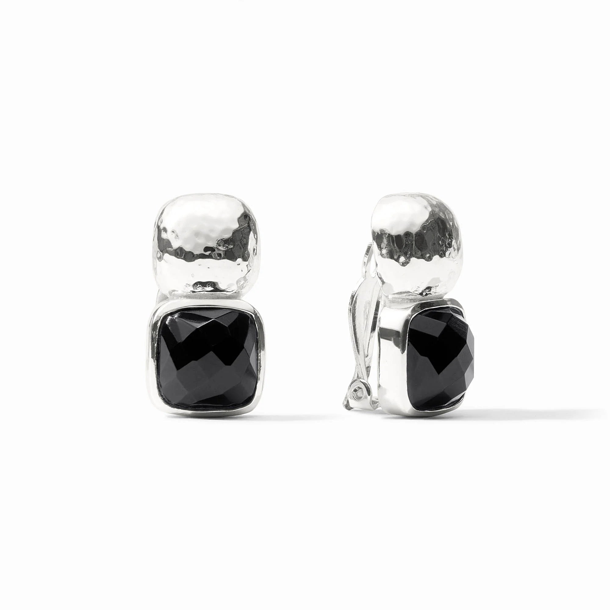 Julie Vos Catalina Earring Obsidian Black and Silver