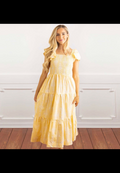 Oak Lane Yellow and White Floral Dress