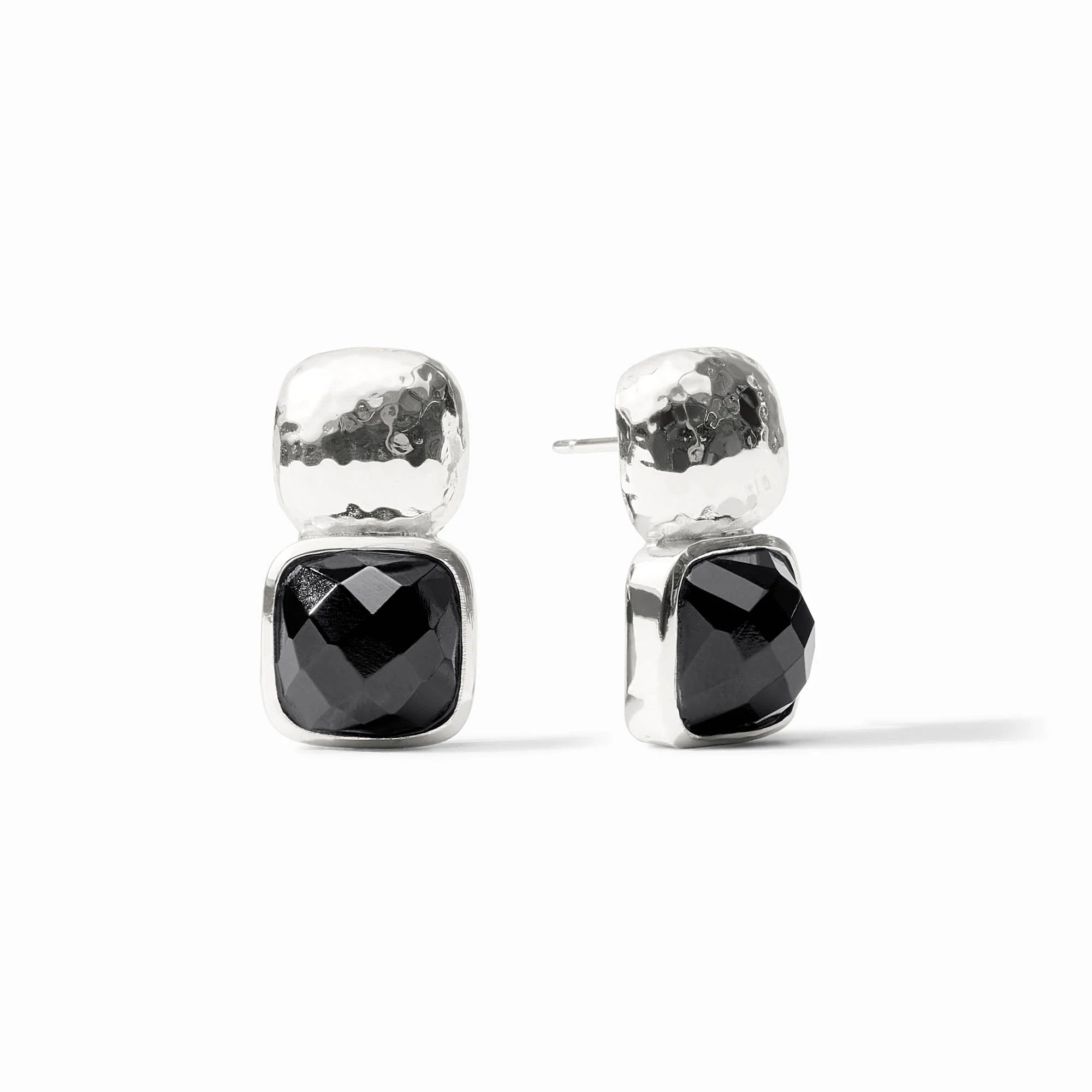 Julie Vos Catalina Earring Obsidian Black and Silver