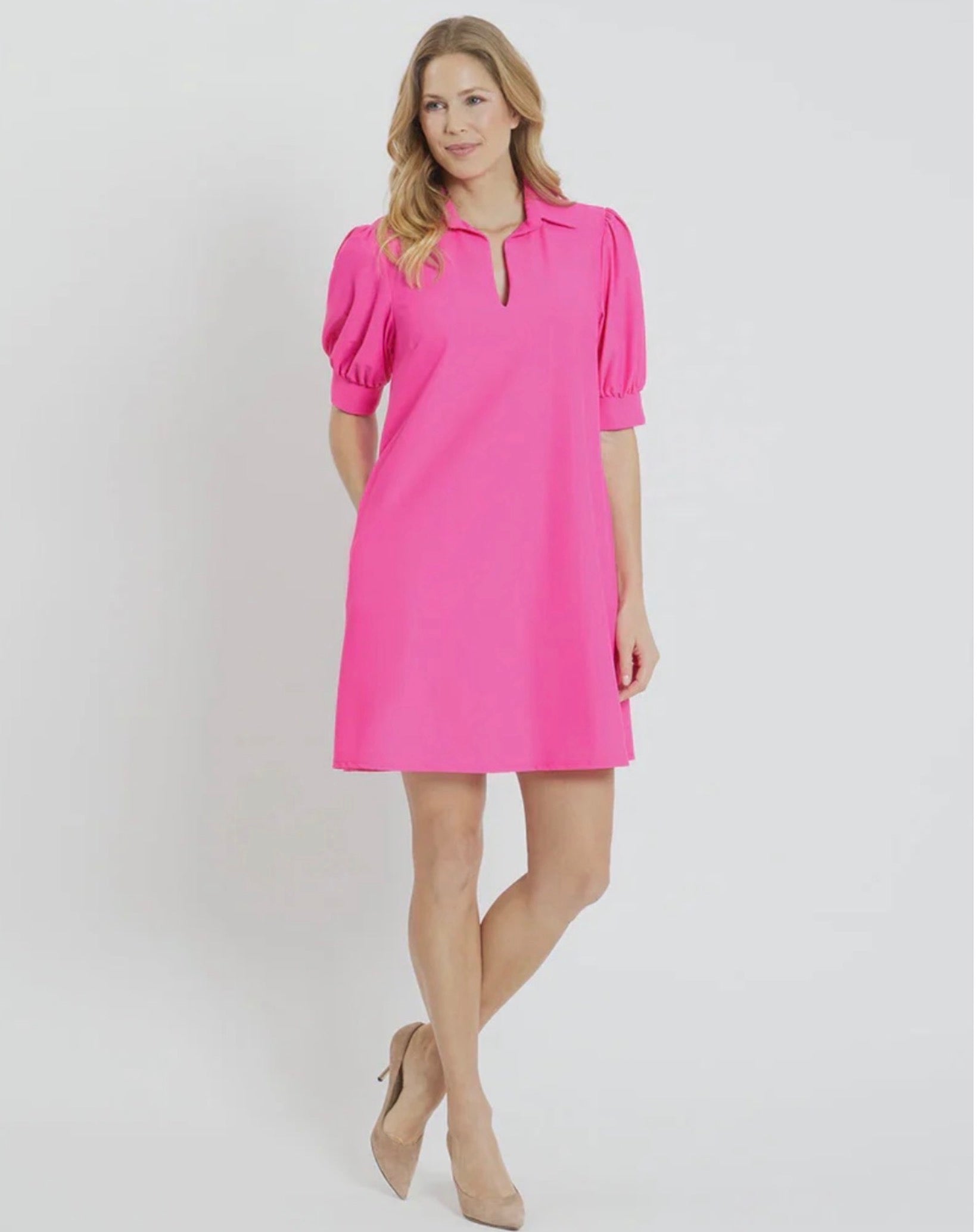 Summer Dress in Bright Pink Jude Connolly Emerson