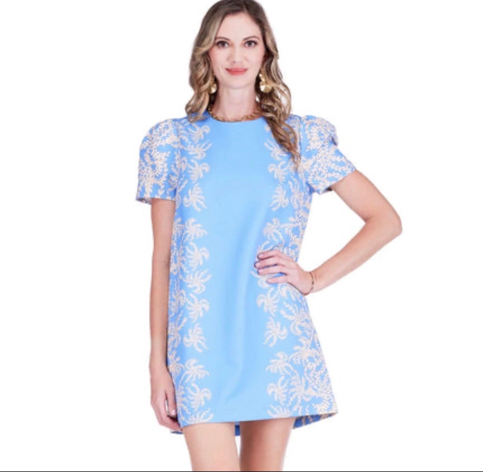 Jade Blue and Gold Dress