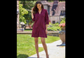 Jude Connally Merlot Callie Faux Suede Dress