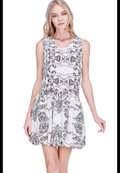 Joy & Joy White Dress with Black Floral
