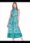 Jade Emerald Green Dress with White Leopard