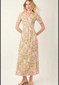 Spartina Pink and Green Floral Dress