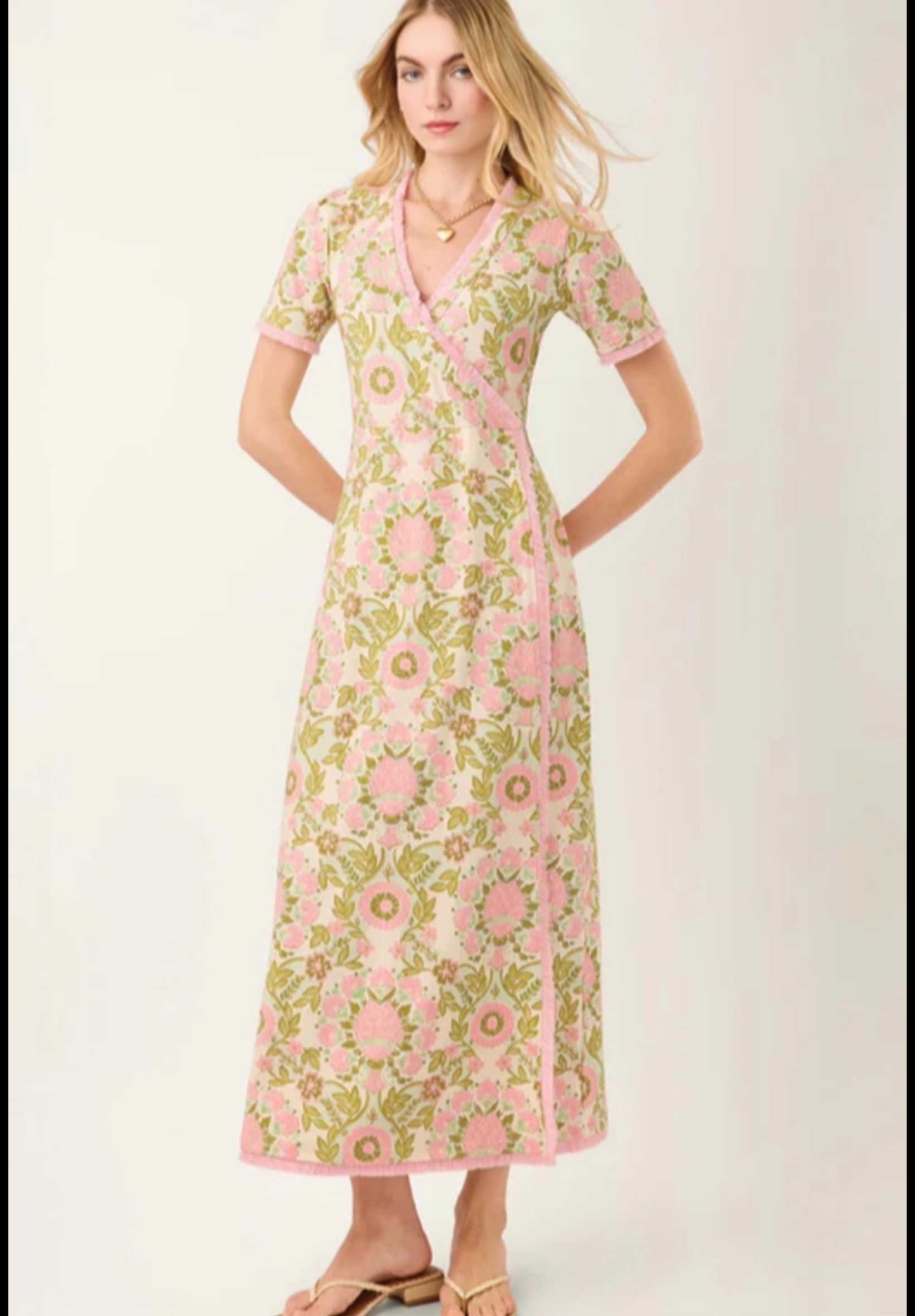 Spartina Pink and Green Floral Dress