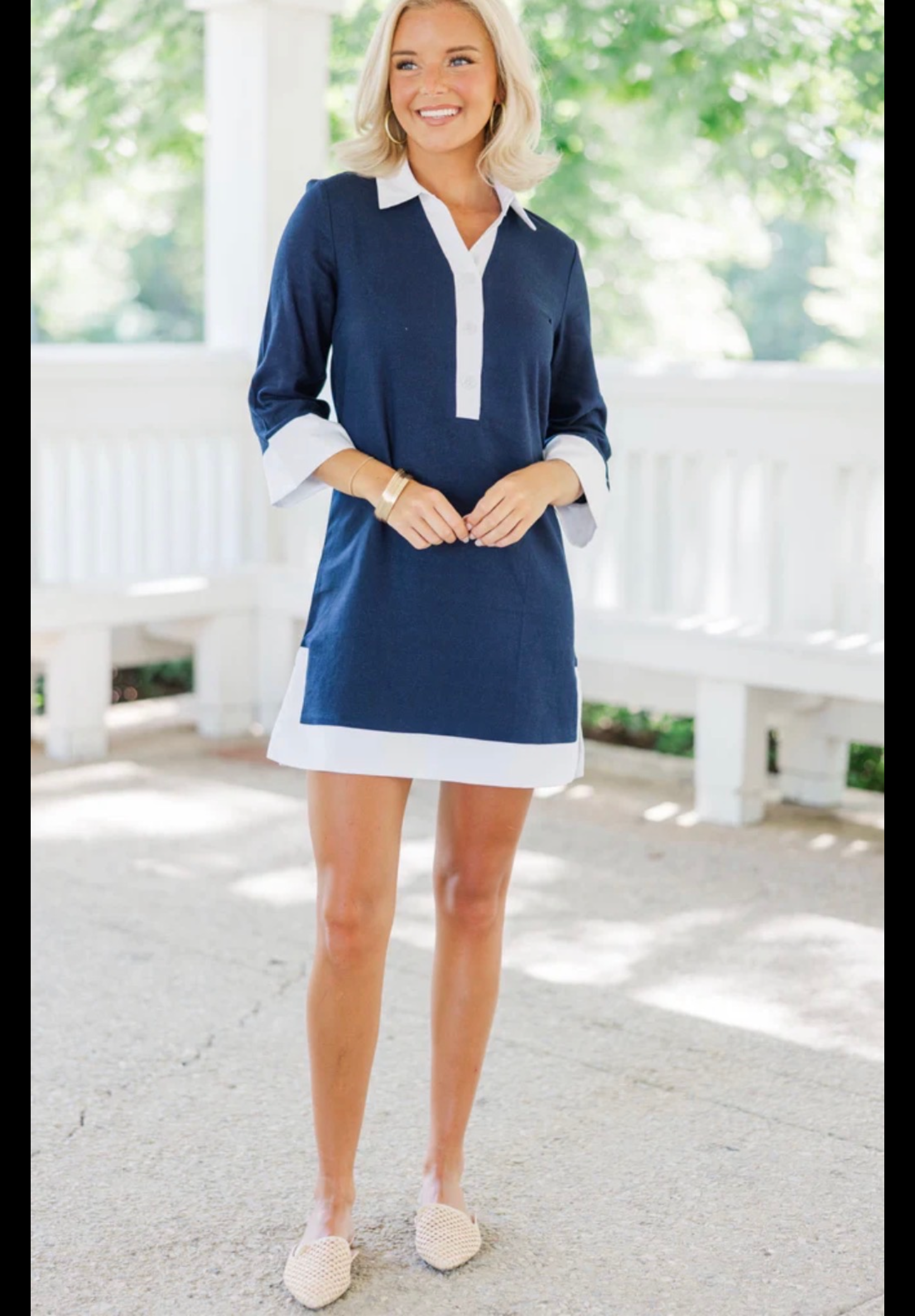 Gretchen Scott Navy and White Dress