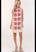 THML: Put Together Pretty Cream Embroidered Shift Dress