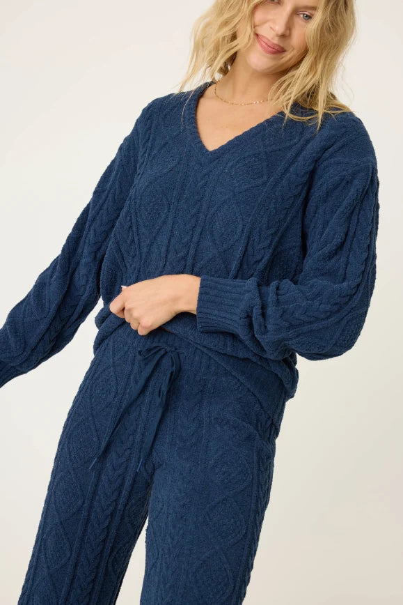 PJ Salvage Chenille Cable Knit Sweater