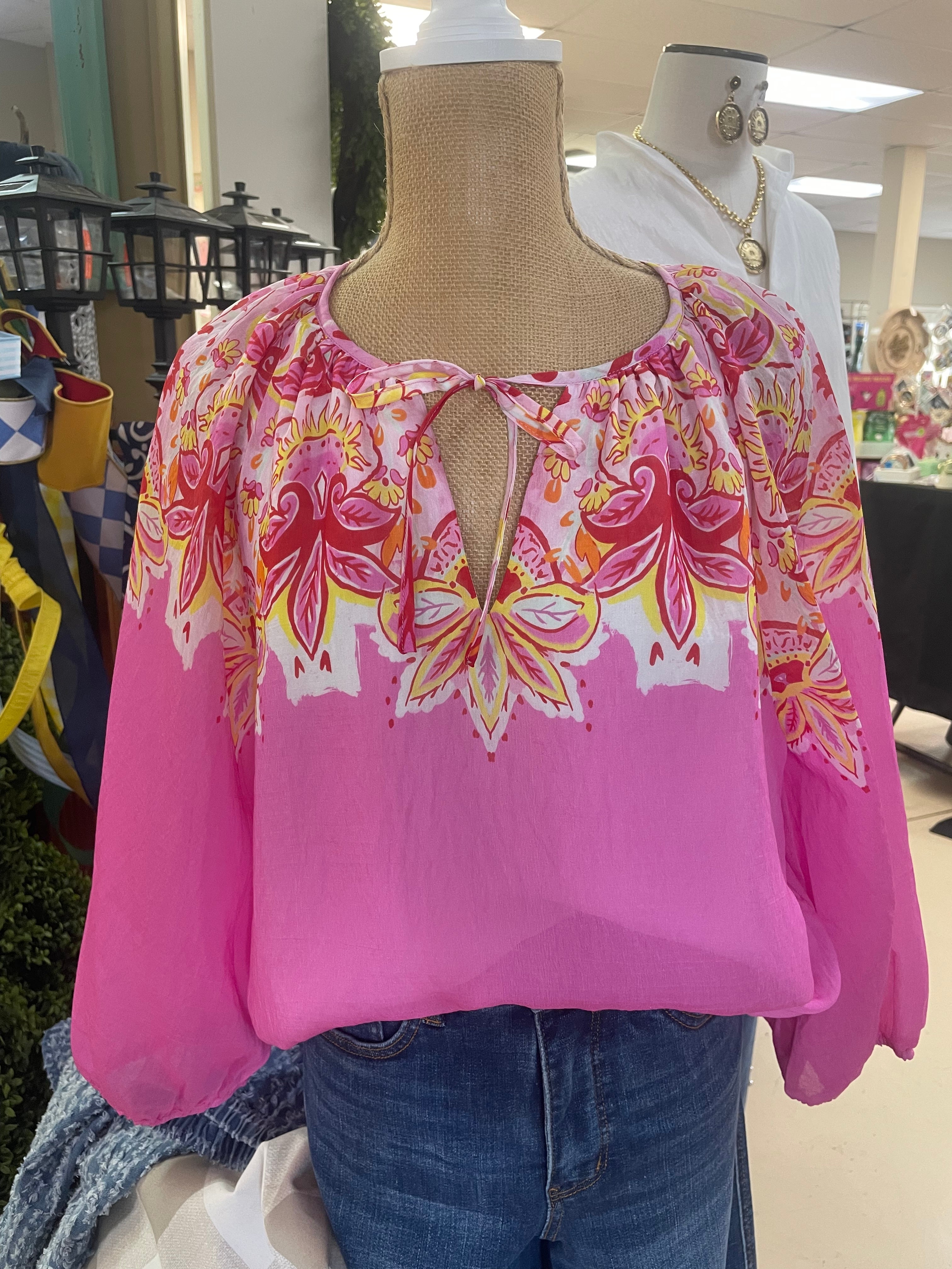 Jade Pink Floral Blouse