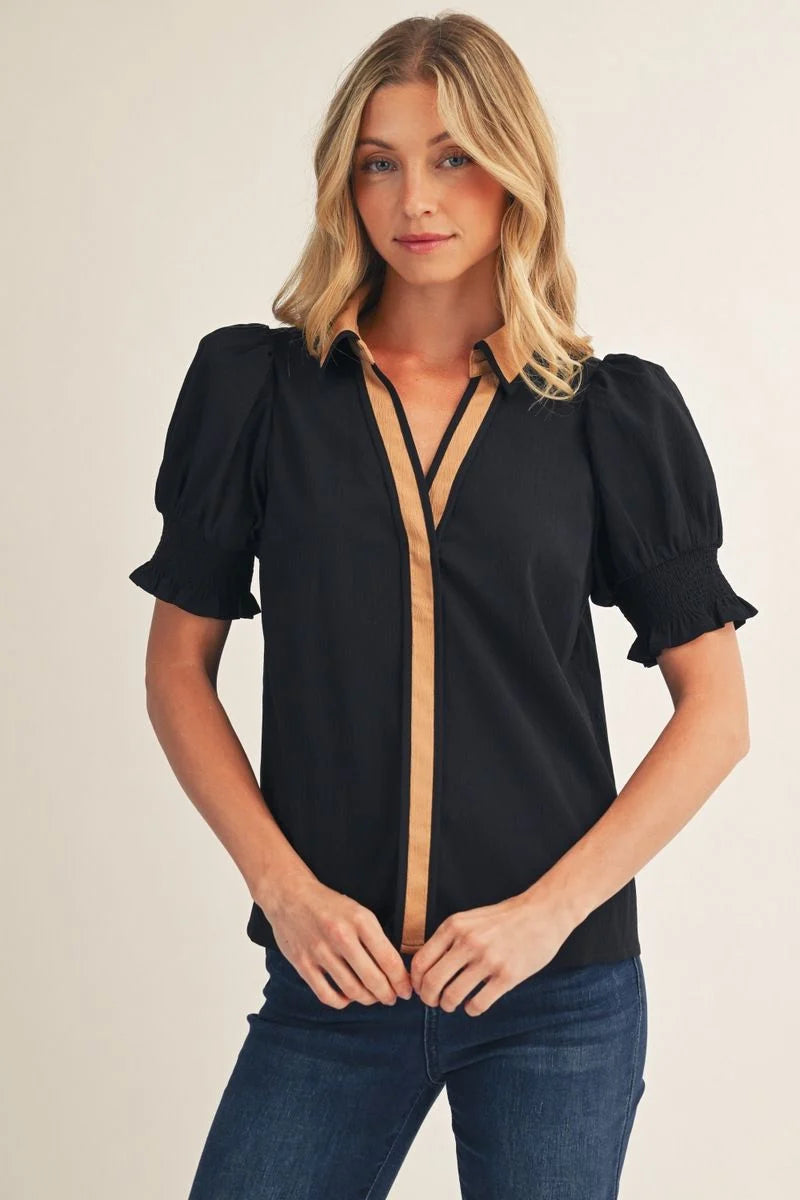 Jodifl Black and Brown Blouse