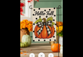 Checkered Bow Pumpkins Burlap Garden Flag