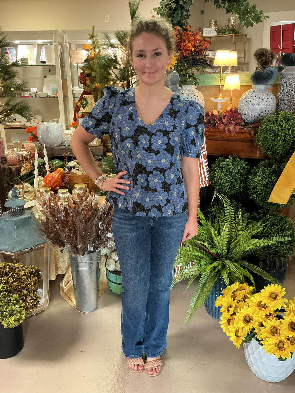 Joy& Joy Denim Petal Blouse