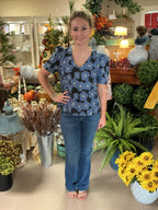 Joy& Joy Denim Petal Blouse