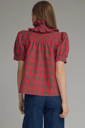 Entro Red Plaid Top