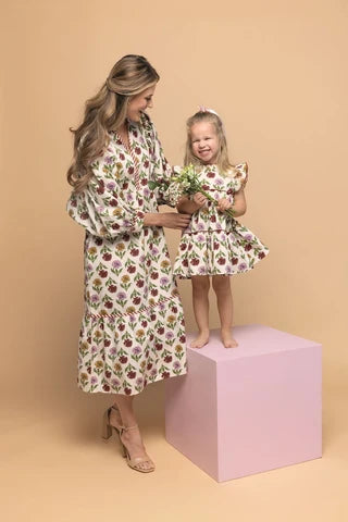 Mudpie Multi Floral Ruffle Dress