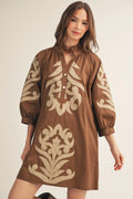 Jodifl Brown Pattern Dress