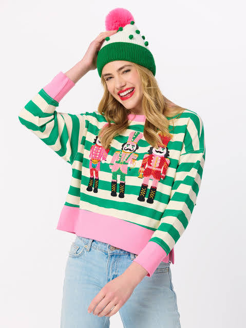 Shiraleah Striped Nutcracker Relaxed Sweatshirt