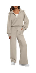 The Royal Standard Taylor Quarter Zip Long Sleeve and Taylor Pants Set (Mocha)