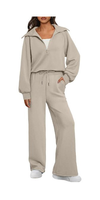 The Royal Standard Taylor Quarter Zip Long Sleeve and Taylor Pants Set (Mocha)