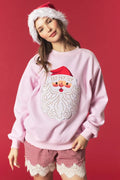 Peach Love Santa Fur Terry Sweatshirt