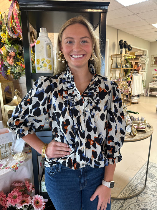 Multi Color Cheetah Print Top