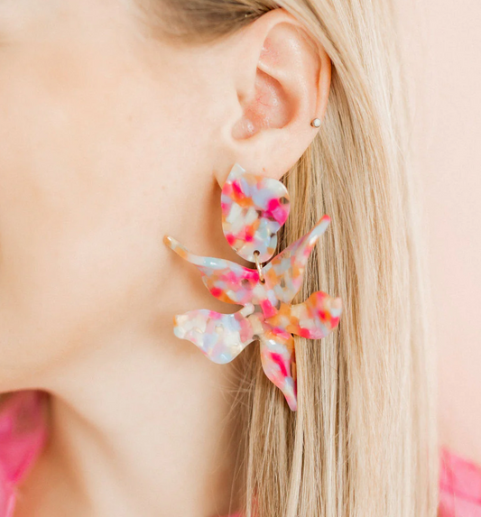 Linny Co "Pink Sprinkles" Flora Statement Earrings