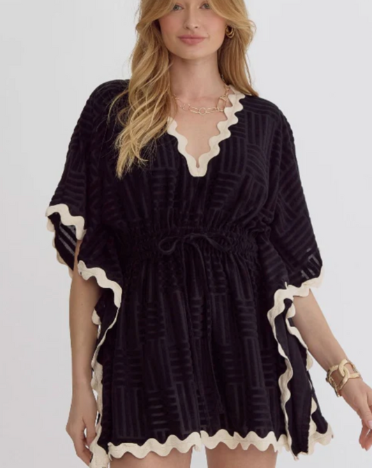 Entro Black Ric Rac Cover Up
