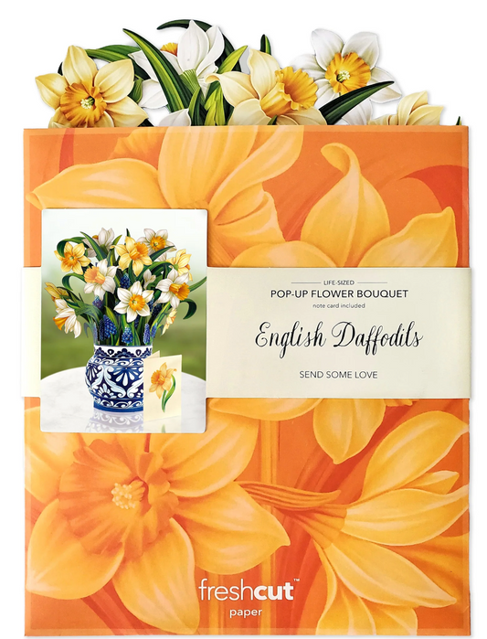 FreshCut Paper Pop Up English Daffodils Bouquets