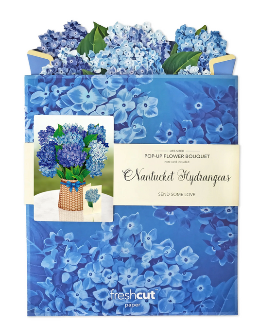 FreshCut Paper Nantucket Hydrangeas Pop Up Bouquet