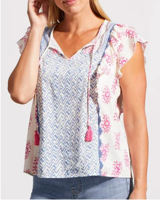 Tribal Mixed Print Blouse
