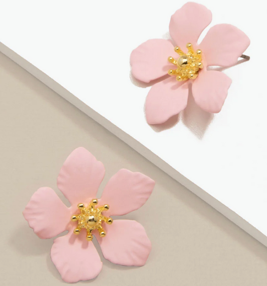 Zenzii Pink Flower Earrings