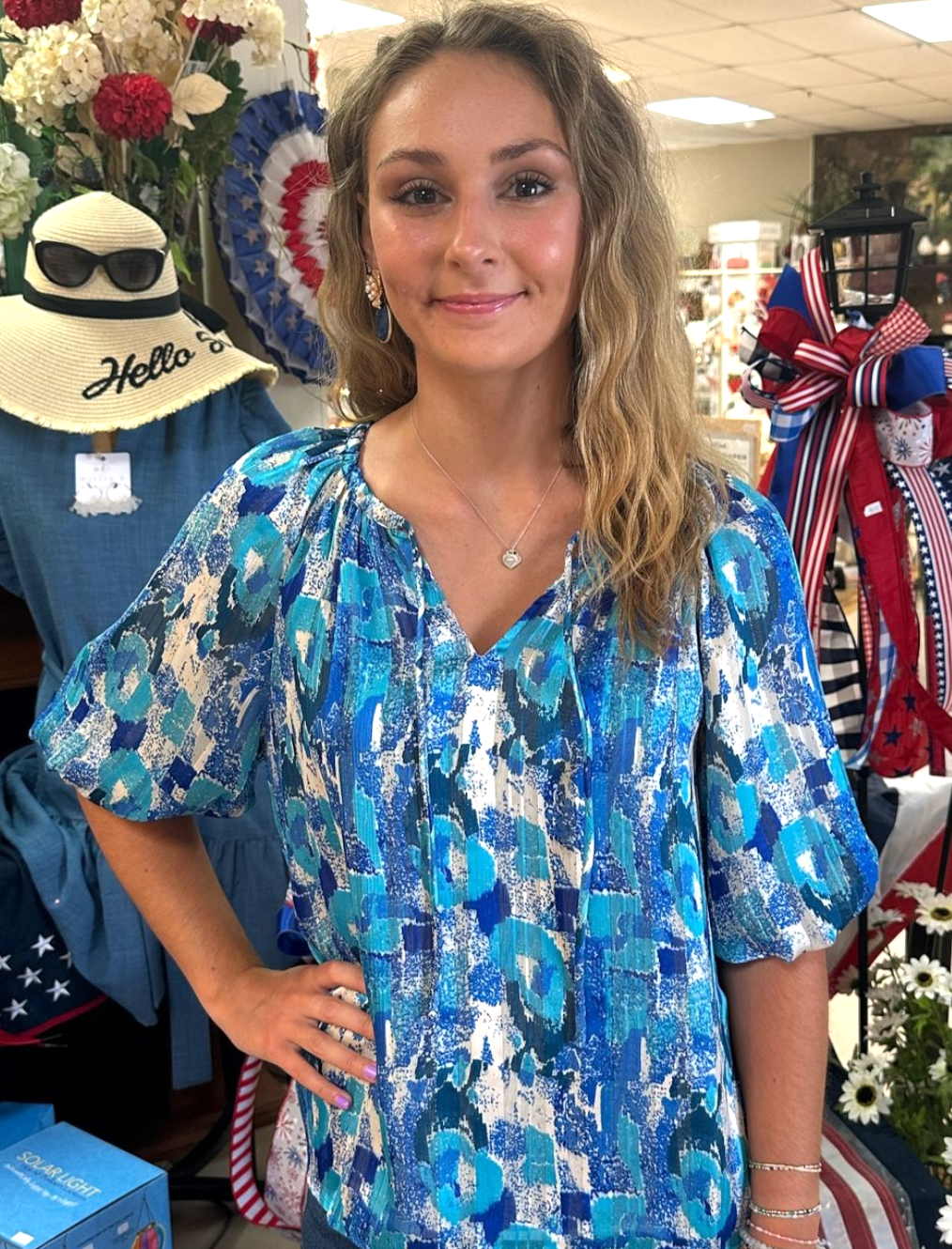 Jade Multi-Blue Blouse